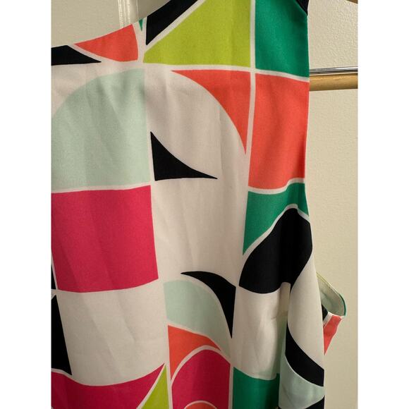 Crown & Ivy size  14 women’s sleeveless abstract colorful dress zip back - Picture 4 of 6